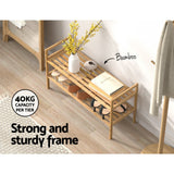 Shoe Storage: Artiss Shoe Rack Cabinet Bamboo Storage Organiser Pine