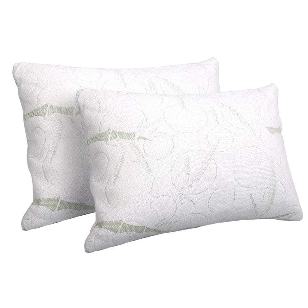 Pillows: Giselle Bedding Memory Foam Pillow Bamboo Twin Pack