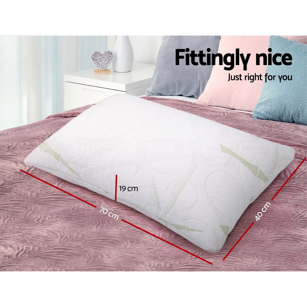 Pillows: Giselle Bedding Memory Foam Pillow Bamboo Twin Pack