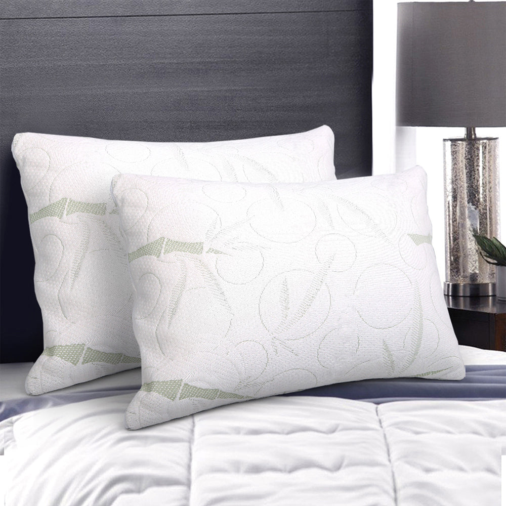 Pillows: Giselle Bedding Memory Foam Pillow Bamboo Twin Pack