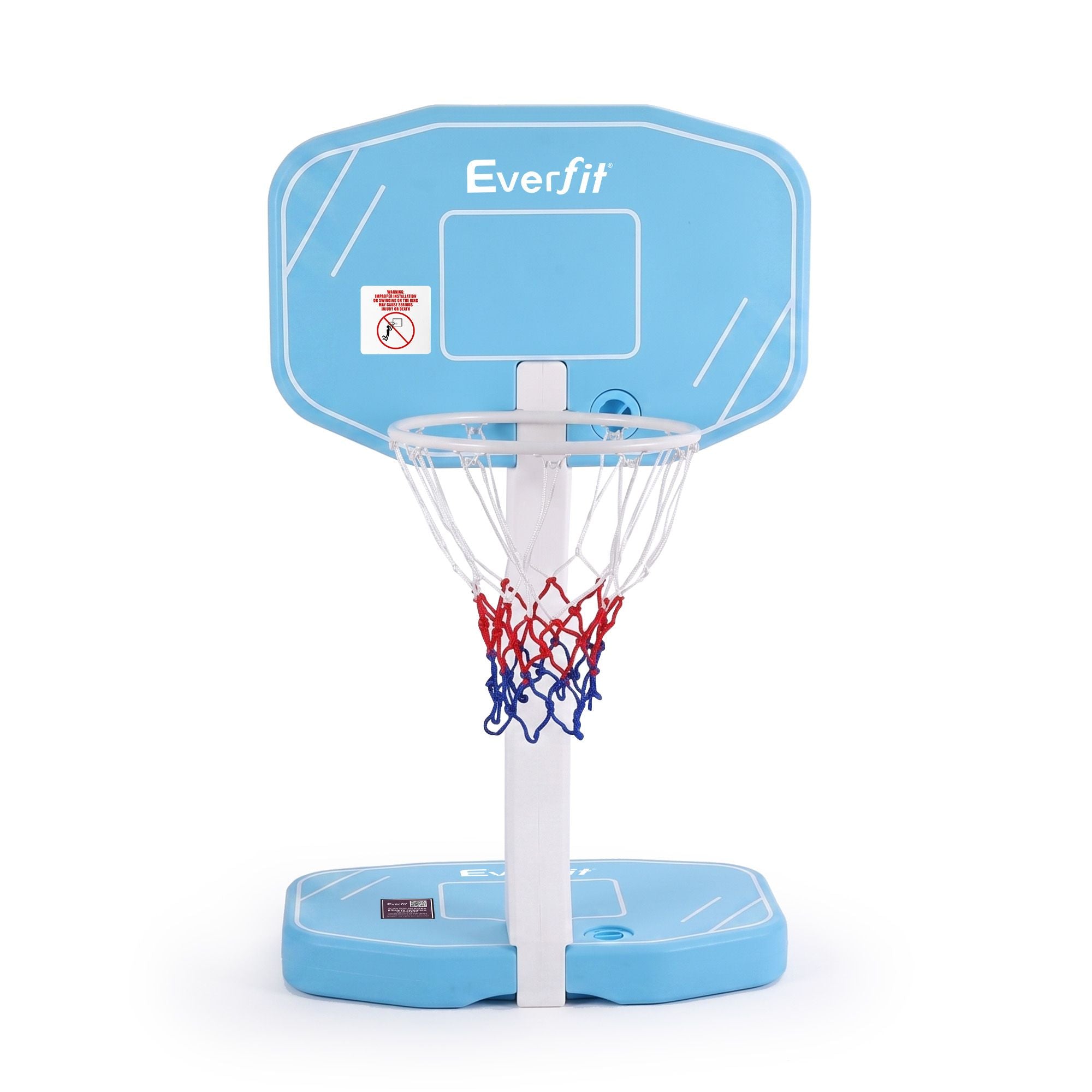 Everfit 2 in 1 Pool Basketball Hoop Volleyball Net Set Water Sports Game Combo Weighted Base Blue