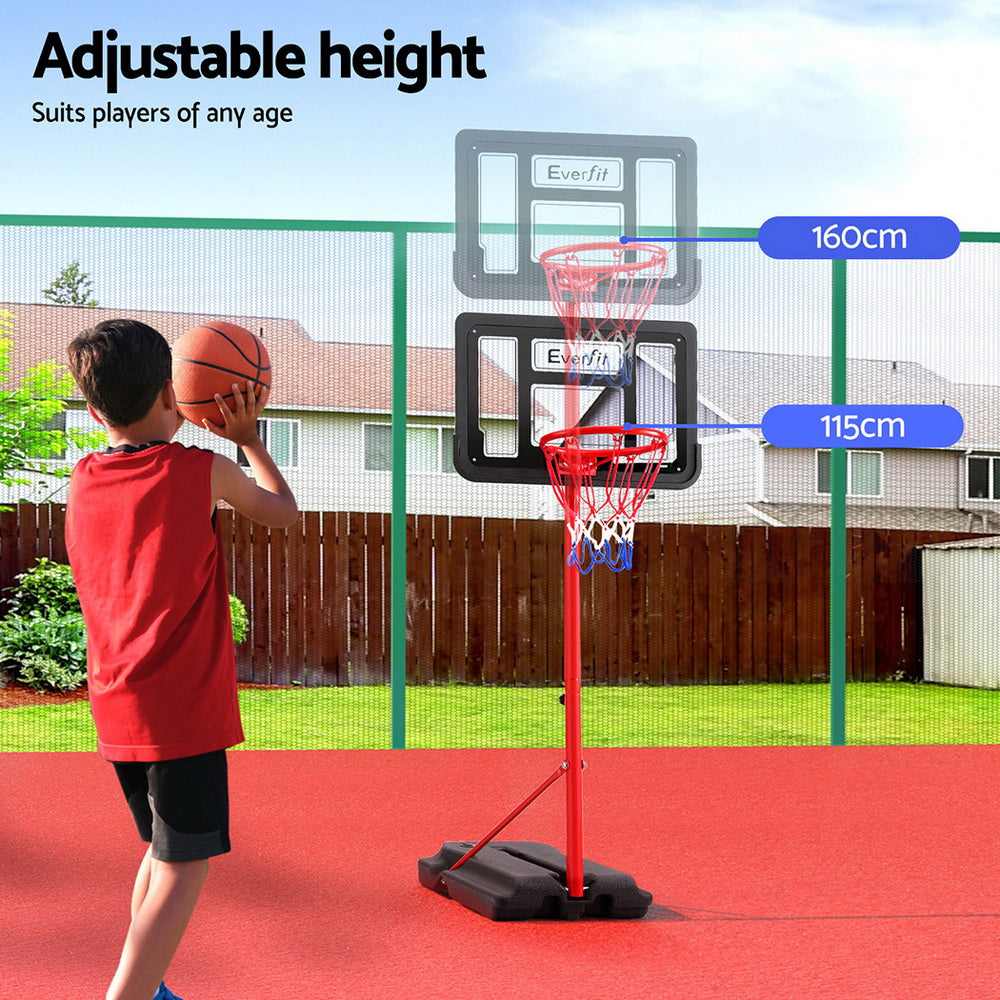 Basketball & Basketball Accessories: Everfit 1.6M Kids Basketball Hoop Stand System Portable