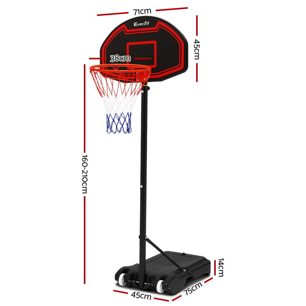 Basketball & Basketball Accessories: Everfit 2.1M Basketball Hoop Stand System Adjustable Portable Pro Kids Black