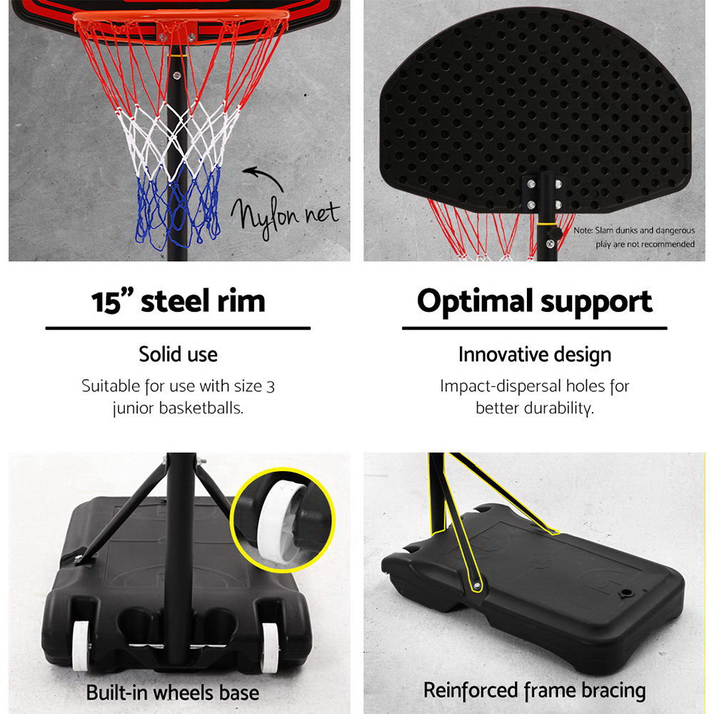 Basketball & Basketball Accessories: Everfit 2.1M Basketball Hoop Stand System Adjustable Portable Pro Kids Black