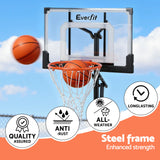 Basketball & Basketball Accessories: Everfit Portable Basketball Hoop Adjustable Pool Goal System Backyard 1.05M-2.1M