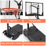 Basketball & Basketball Accessories: Everfit Portable Basketball Hoop Adjustable Pool Goal System Backyard 1.05M-2.1M