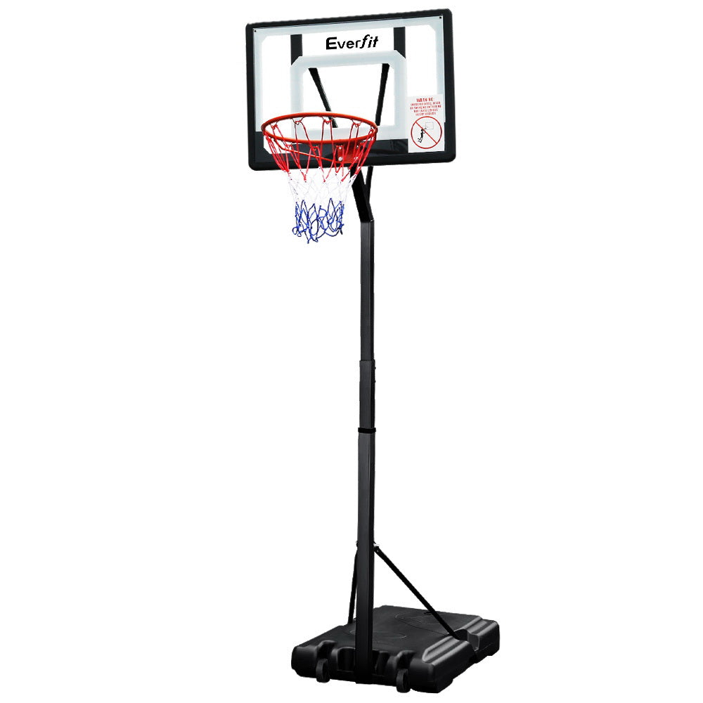 Basketball & Basketball Accessories: Everfit 2.6M Basketball Hoop Stand System Adjustable Portable Pro Kids Clear