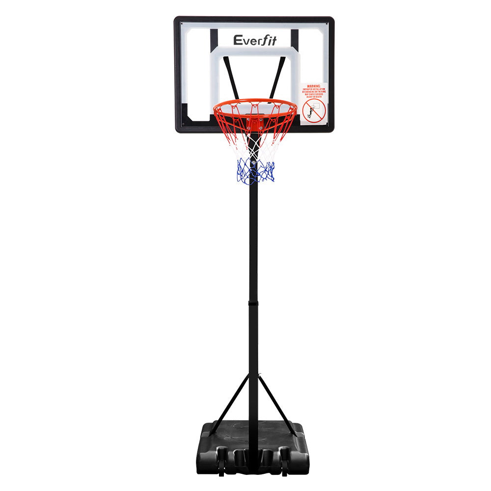 Basketball & Basketball Accessories: Everfit 2.6M Basketball Hoop Stand System Adjustable Portable Pro Kids Clear