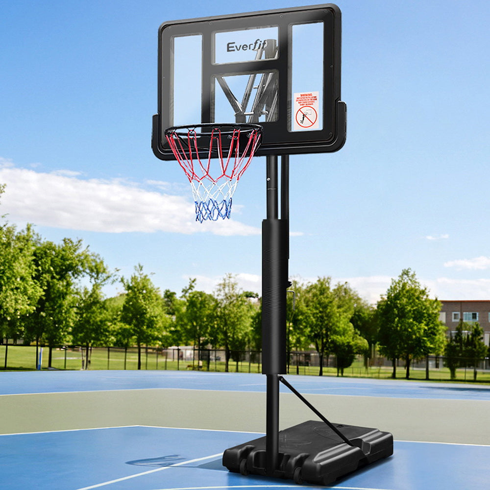 Basketball & Basketball Accessories: Everfit 3.05M Basketball Hoop Stand System Adjustable Height Portable Pro Black