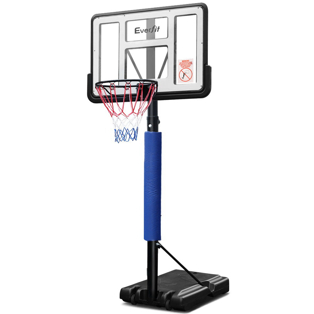 Basketball & Basketball Accessories: Everfit 3.05M Basketball Hoop Stand System Adjustable Height Portable Pro Blue