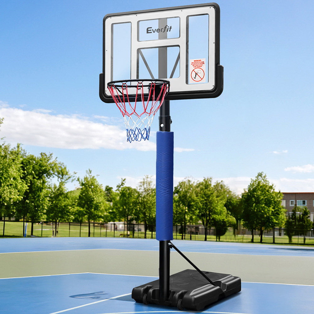 Basketball & Basketball Accessories: Everfit 3.05M Basketball Hoop Stand System Adjustable Height Portable Pro Blue