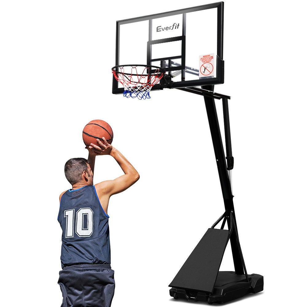 Basketball & Basketball Accessories: Everfit 3.05M Basketball Hoop Stand System Adjustable Height Portable Black Pro
