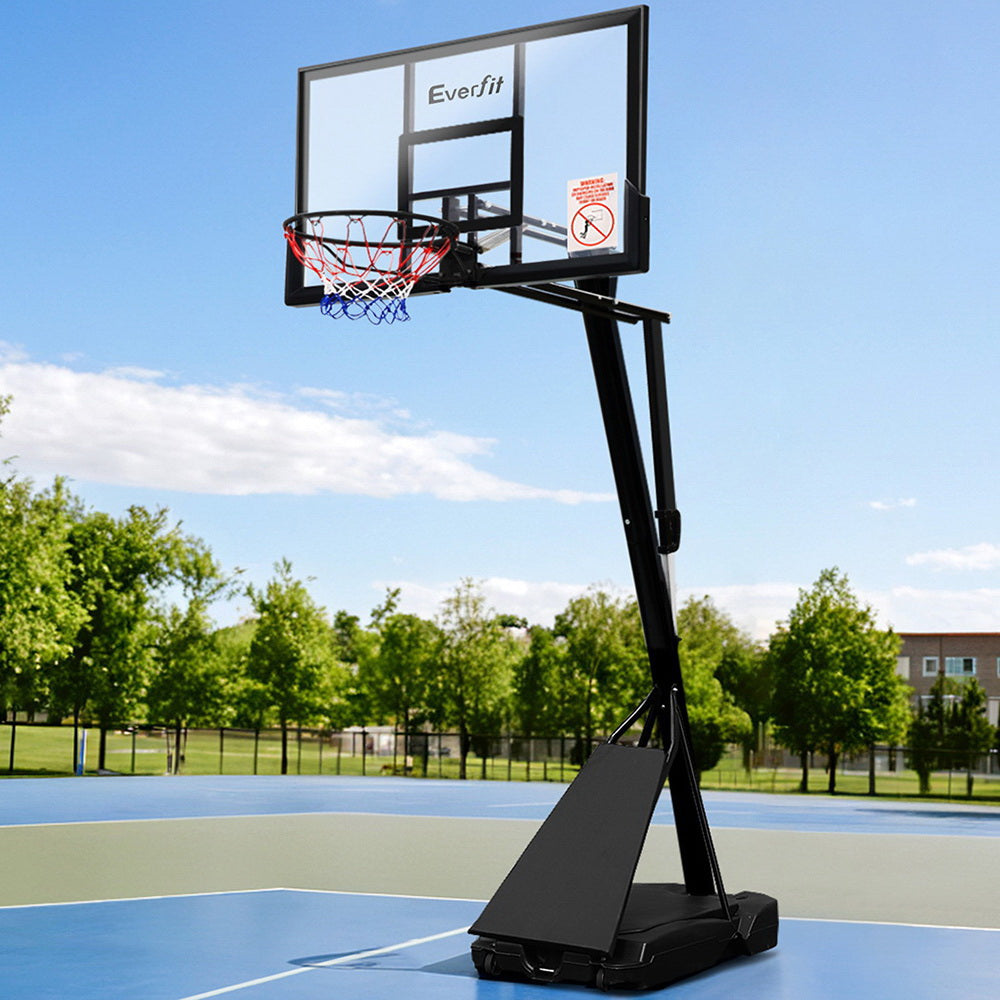 Basketball & Basketball Accessories: Everfit 3.05M Basketball Hoop Stand System Adjustable Height Portable Black Pro