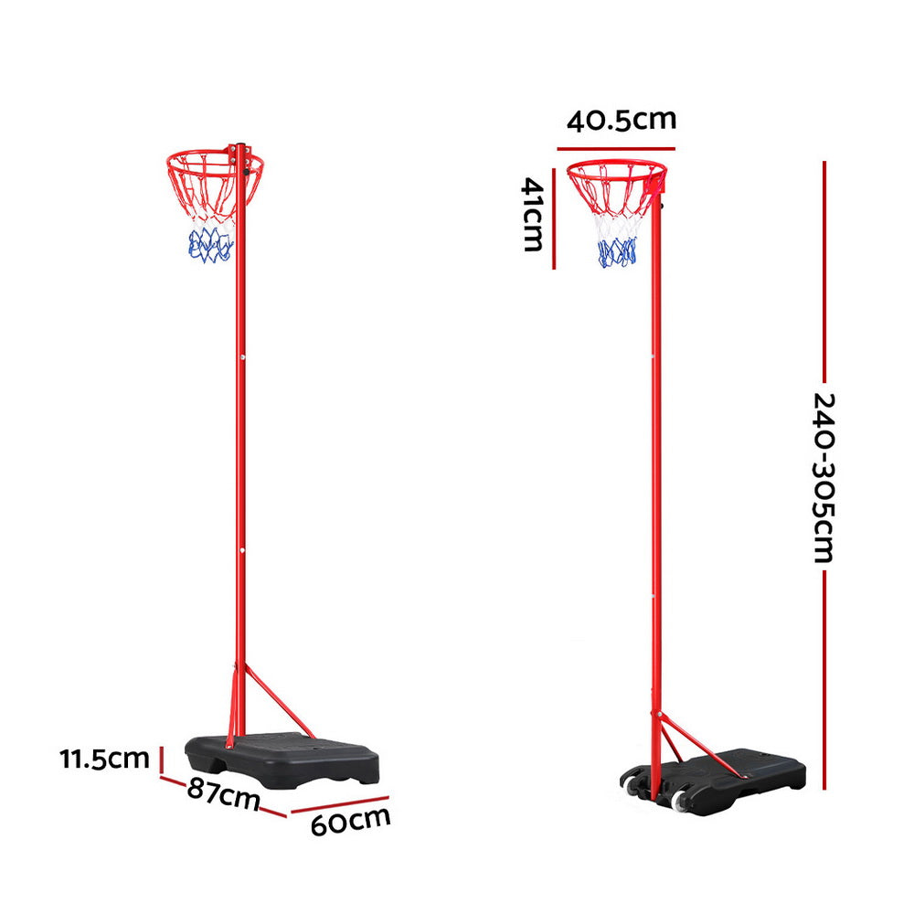 Basketball & Basketball Accessories: Everfit 3.05M Netball Hoop Basketball Stand System Net Ring