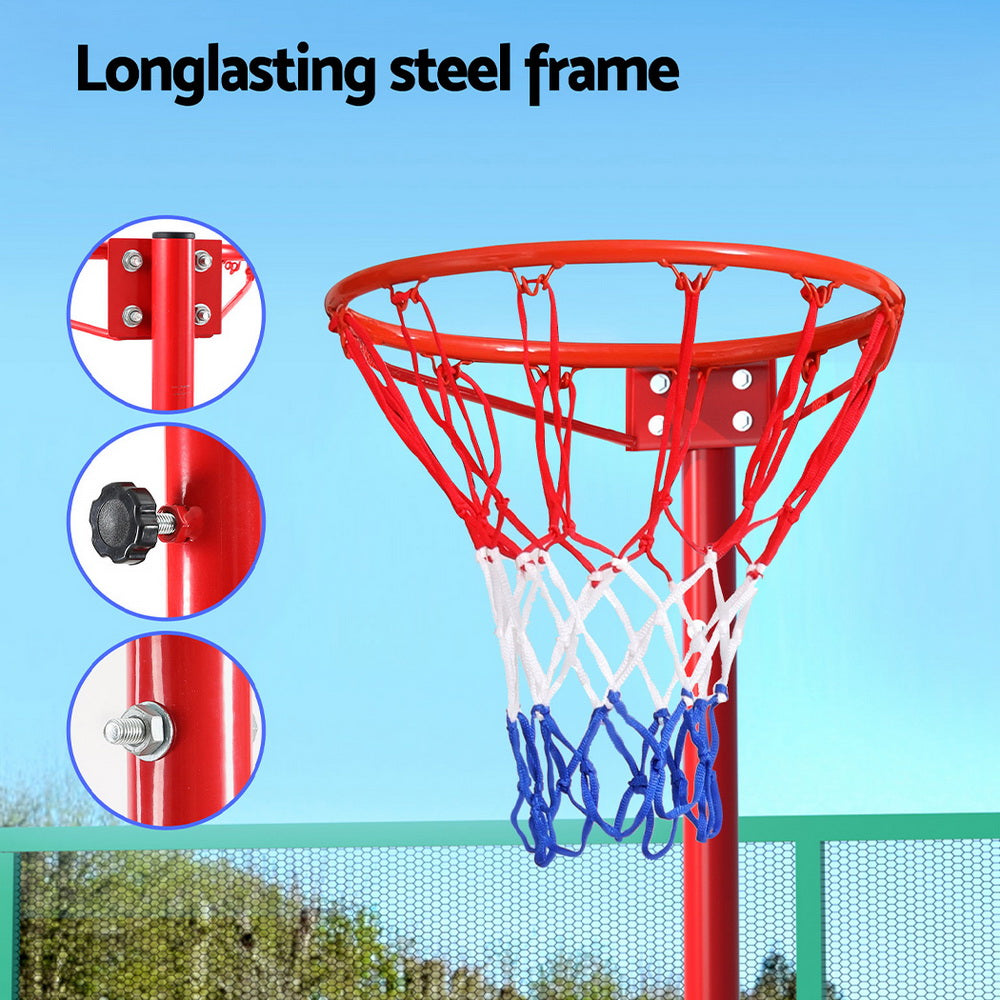 Basketball & Basketball Accessories: Everfit 3.05M Netball Hoop Basketball Stand System Net Ring