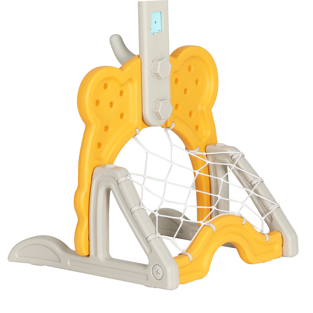 Basketball & Basketball Accessories: Keezi Kids Basketball Hoop Stand Adjustable 5-in-1 Sports Center Toys Set Yellow