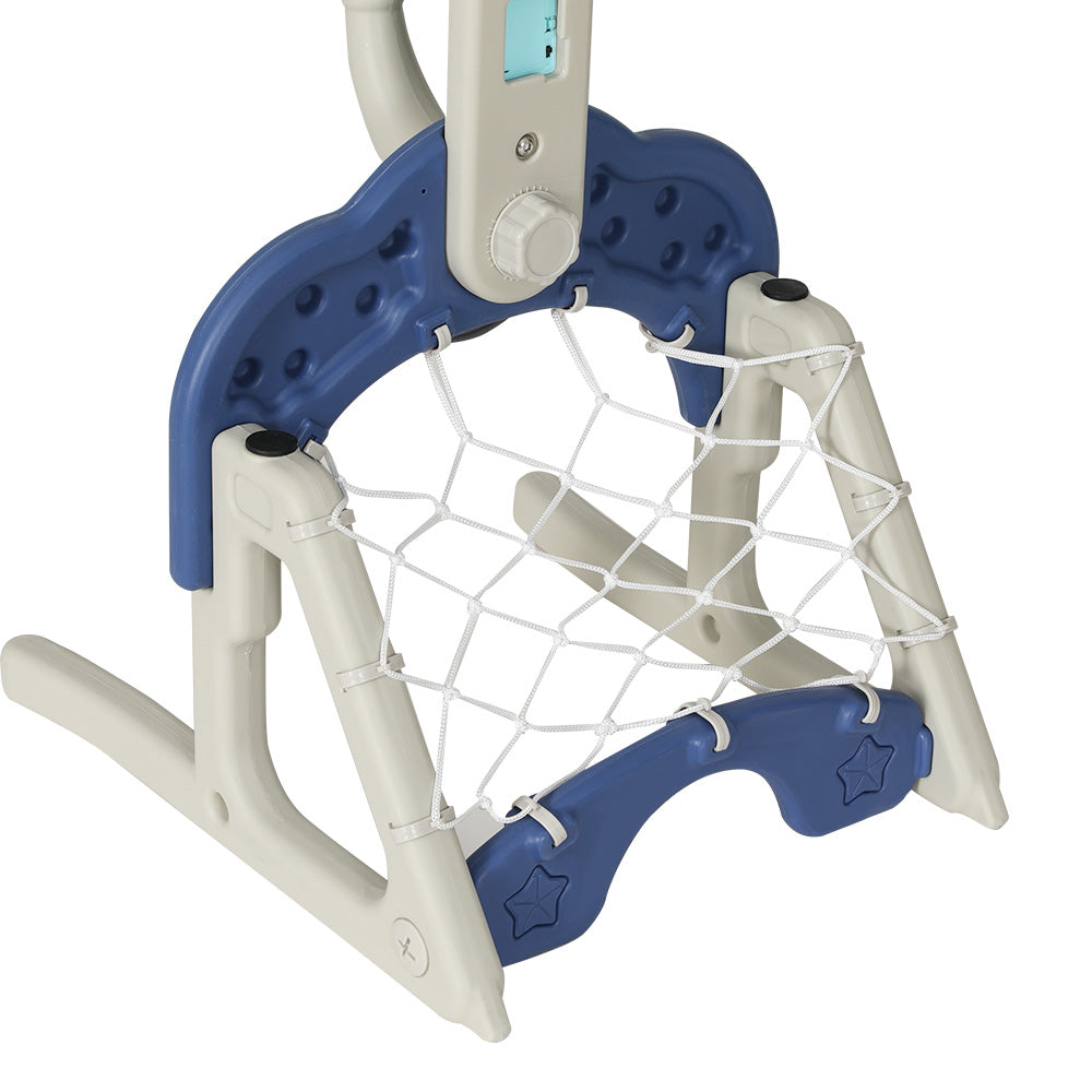 Basketball & Basketball Accessories: Keezi Kids Basketball Hoop Stand Adjustable 6-in-1 Sports Center Toys Set Blue