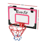 Basketball & Basketball Accessories: Everfit 23" Mini Basketball Hoop Backboard Door Wall Mounted Sports Kids Red