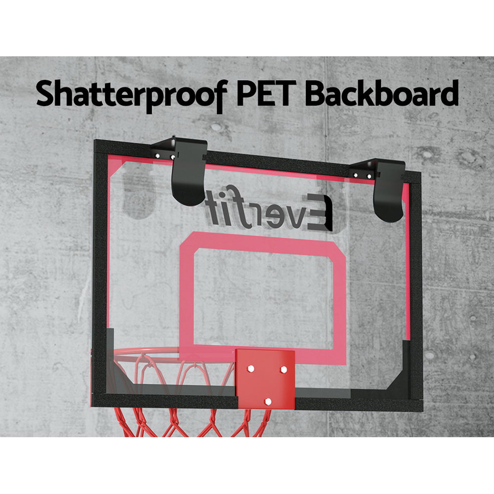 Basketball & Basketball Accessories: Everfit 23" Mini Basketball Hoop Backboard Door Wall Mounted Sports Kids Red