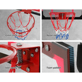 Basketball & Basketball Accessories: Everfit 23" Mini Basketball Hoop Backboard Door Wall Mounted Sports Kids Red