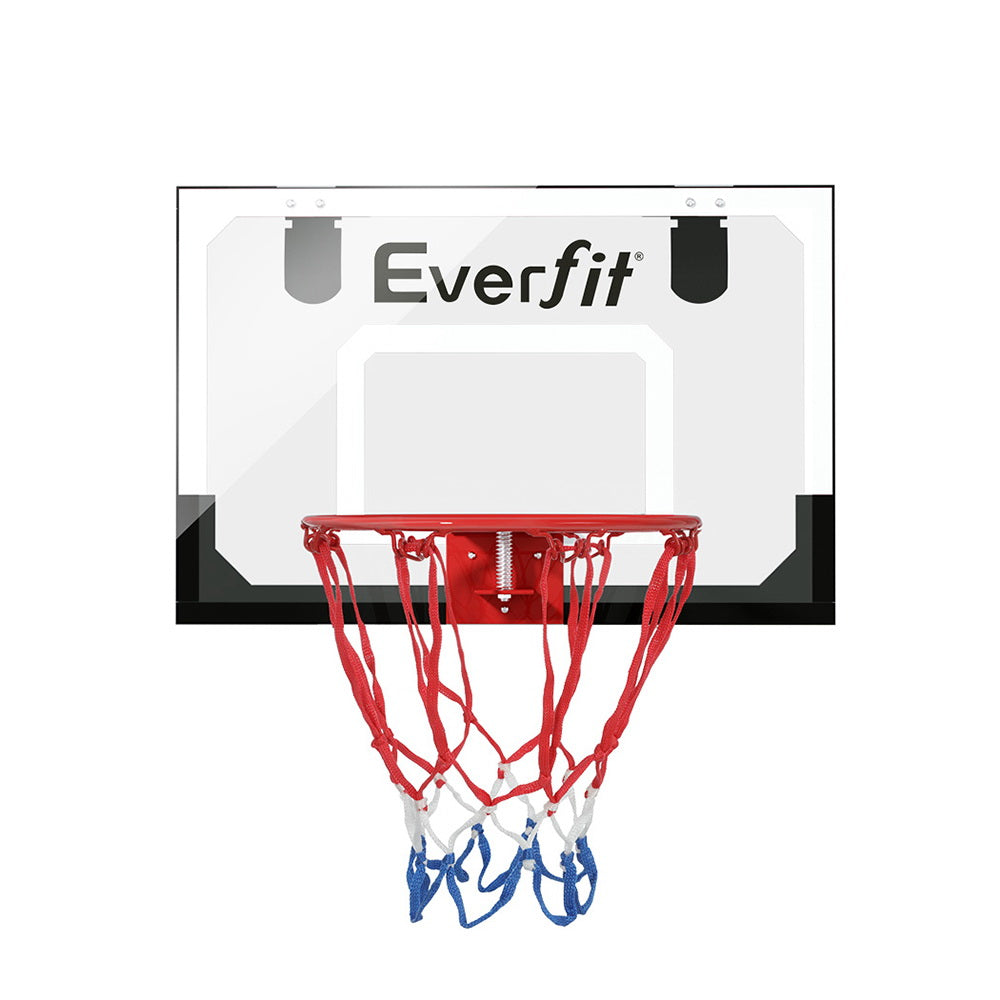 Basketball & Basketball Accessories: Everfit 23" Mini Basketball Hoop Backboard Door Wall Mounted Sports Kids Black