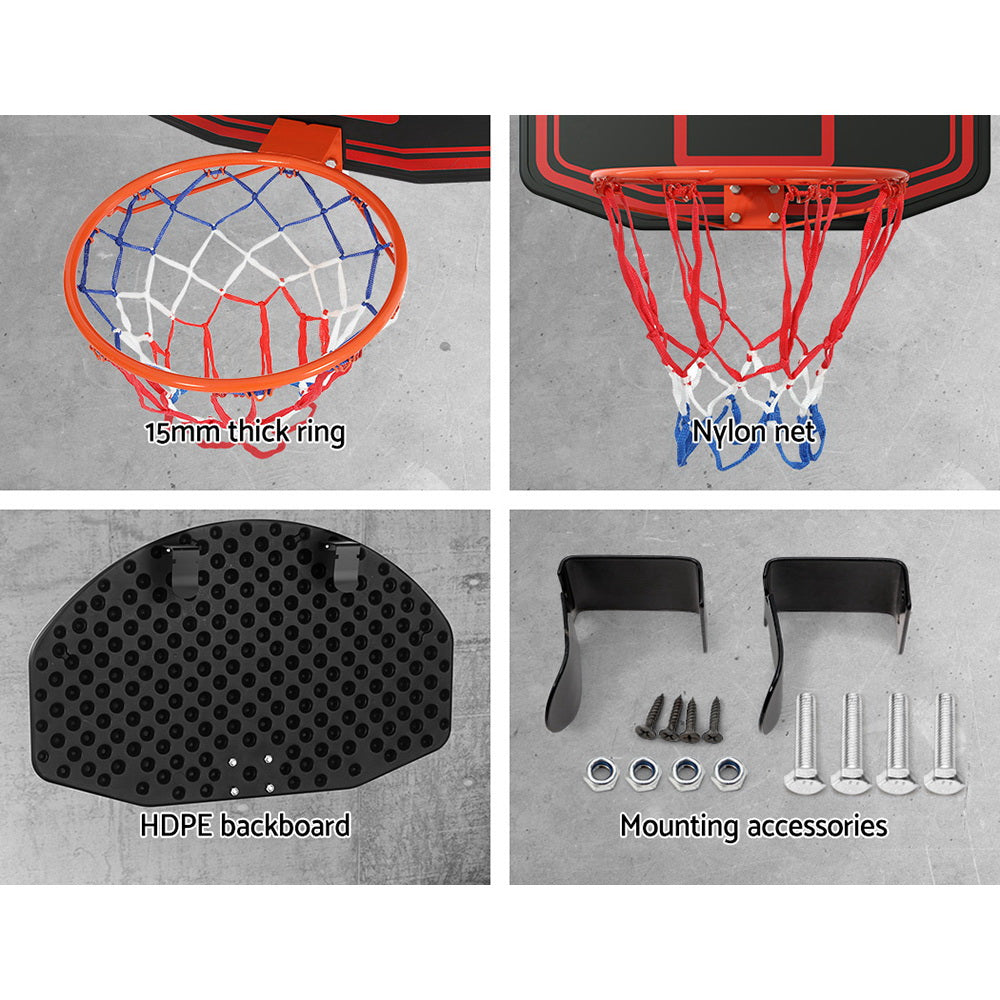 Basketball & Basketball Accessories: Everfit 38" Basketball Hoop Backboard Door Wall Mounted Ring Net Sports Kids