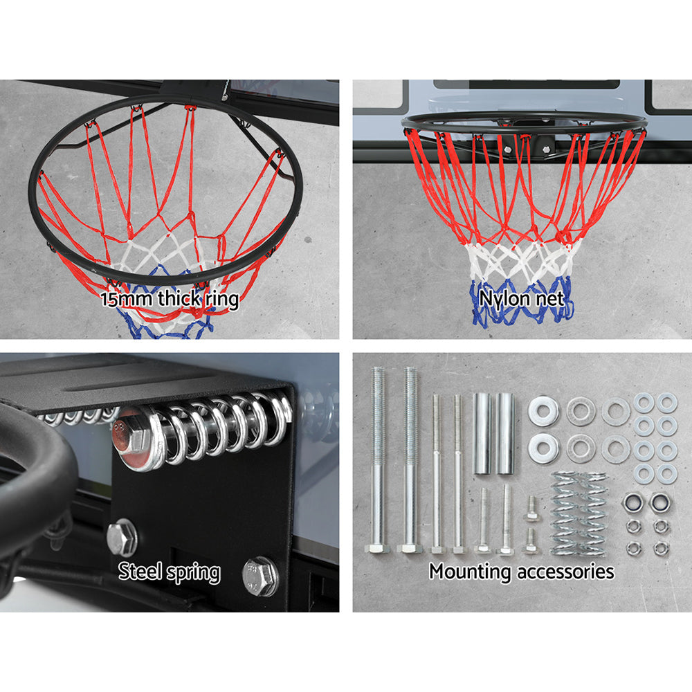 Basketball & Basketball Accessories: Everfit 45" Basketball Hoop Backboard Wall Mounted Ring Net Sports Pro System