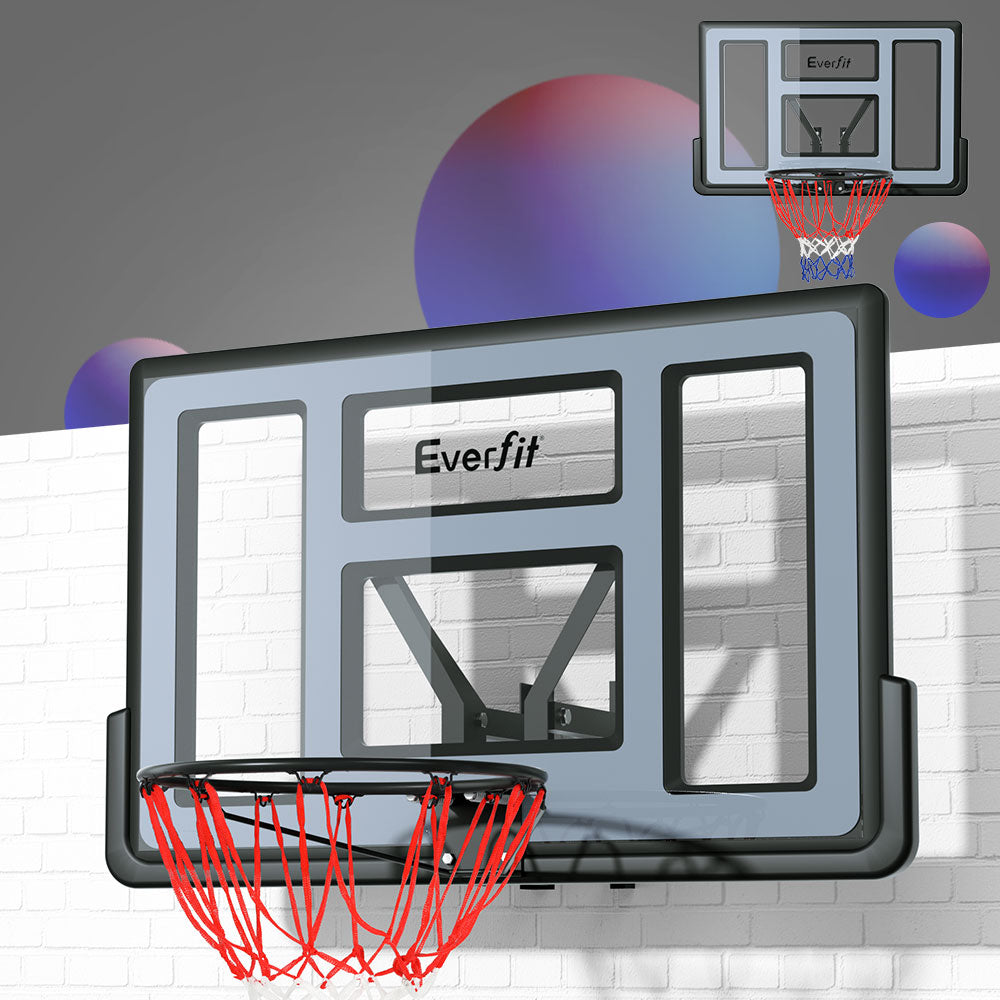Basketball & Basketball Accessories: Everfit 45" Basketball Hoop Backboard Wall Mounted Ring Net Sports Pro System