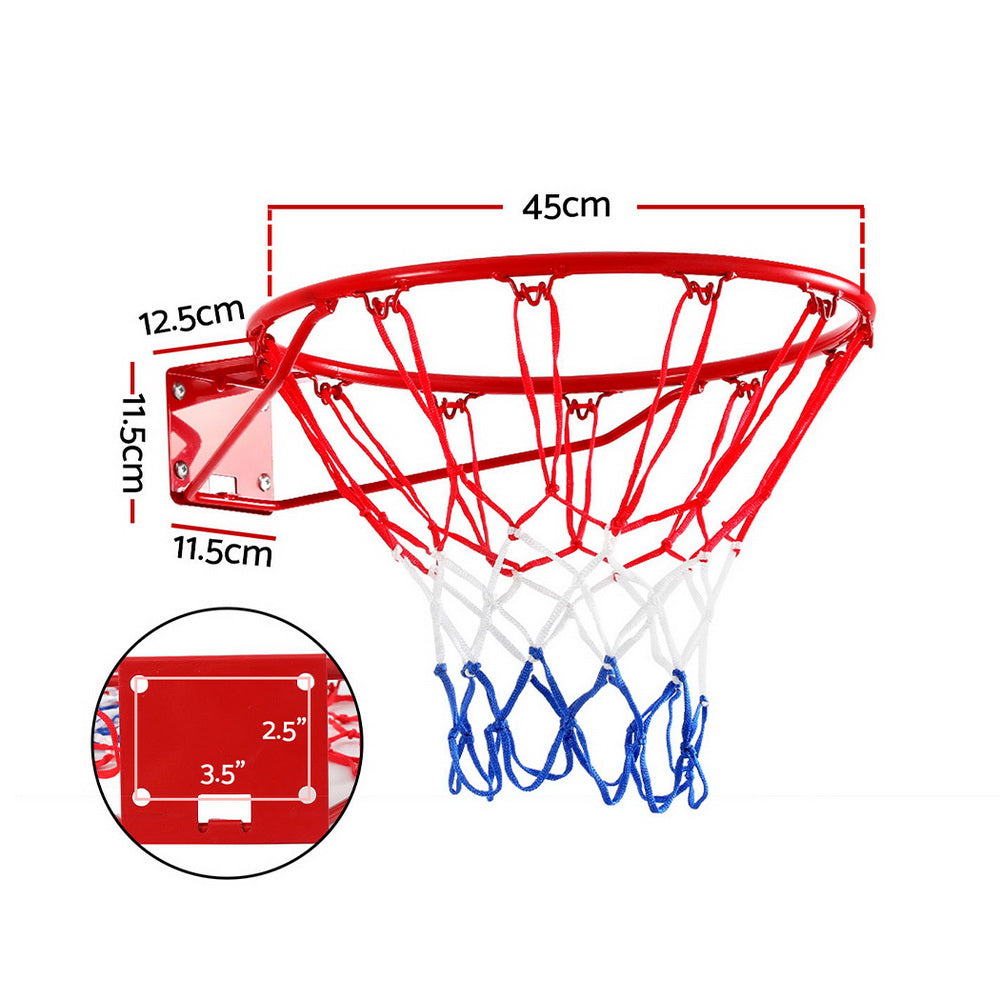 Outdoor Play Equipment: Everfit Basketball Ring Hoop Rim Goal Net 45CM