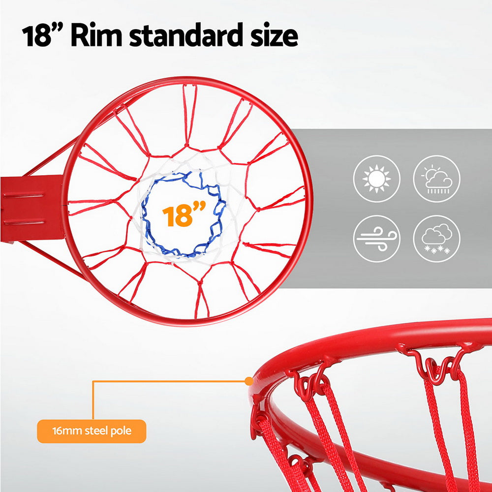 Outdoor Play Equipment: Everfit Basketball Ring Hoop Rim Goal Net 45CM