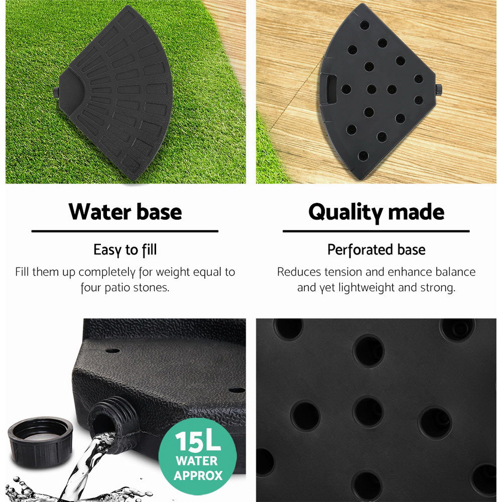 Umbrellas & Sunshades: Instahut 48cm Outdoor Umbrella Base Stand 4 Plates Pod Cantilever