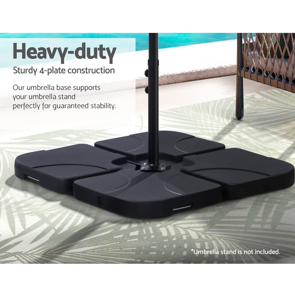 Umbrellas & Sunshades: Instahut Outdoor Umbrella Base 50cm 4 Plates Stand Pod Cantilever