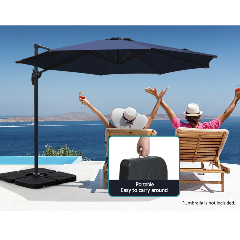 Umbrellas & Sunshades: Instahut Outdoor Umbrella Base 50cm 4 Plates Stand Pod Cantilever