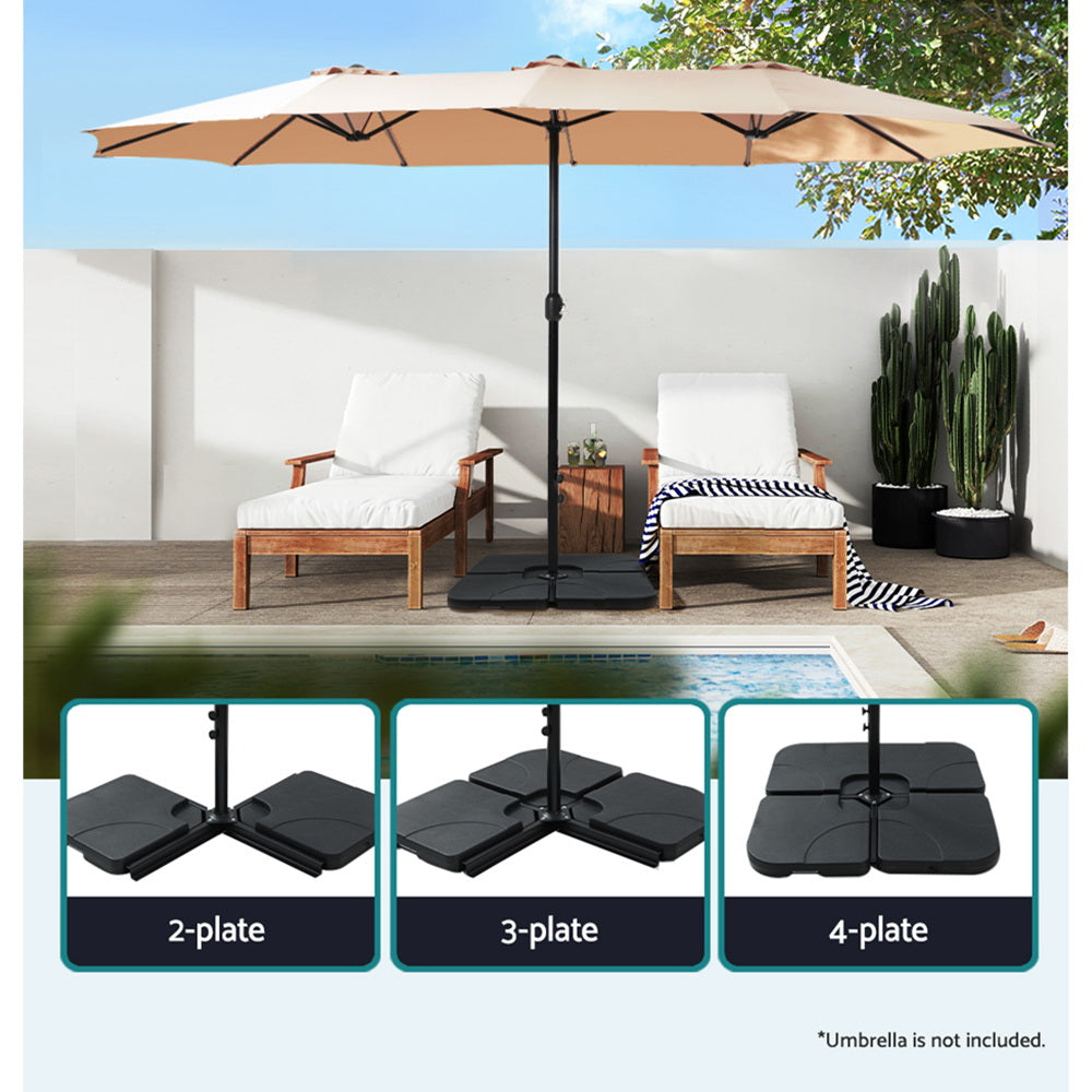 Umbrellas & Sunshades: Instahut Outdoor Umbrella Base 50cm 4 Plates Stand Pod Cantilever