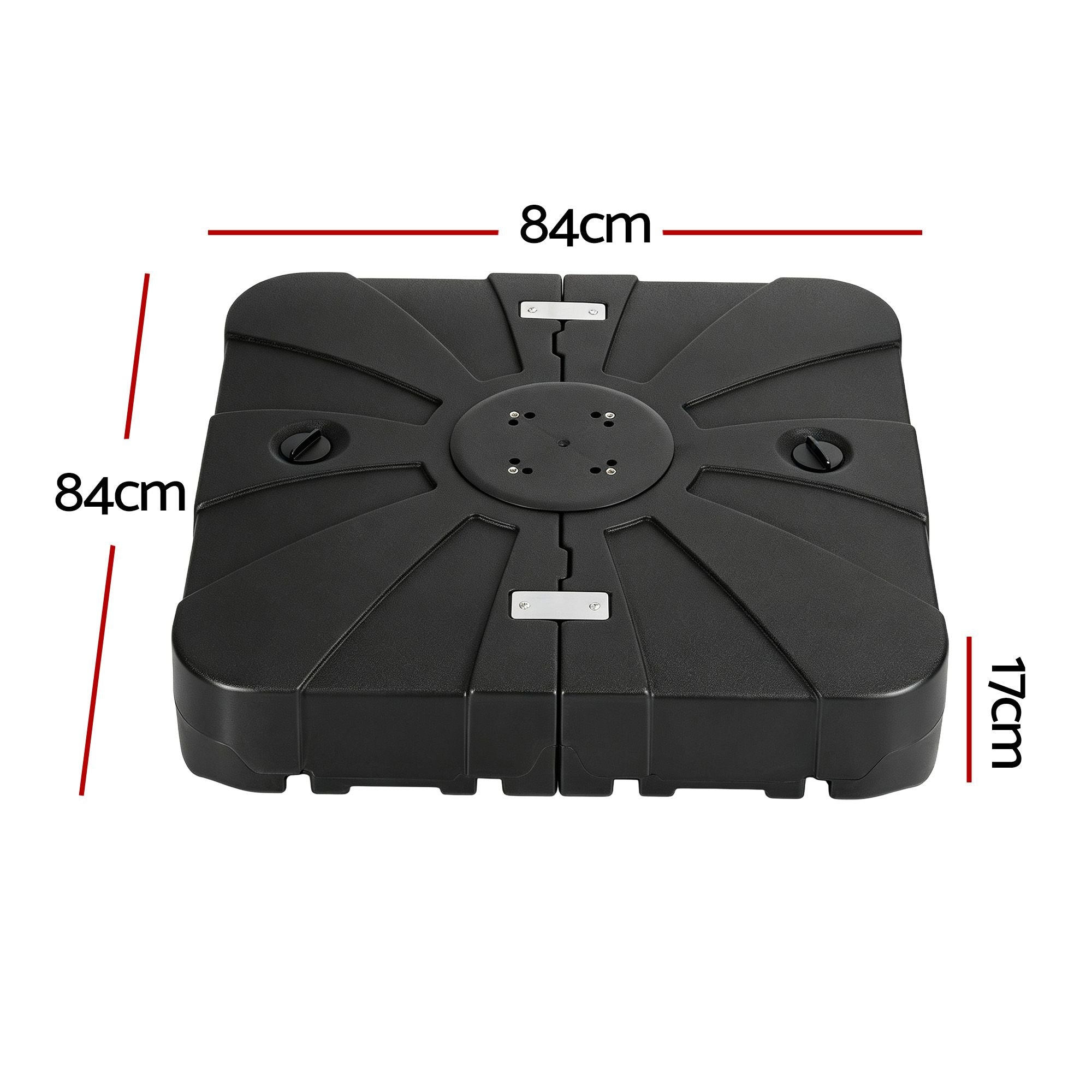 Instahut Outdoor Umbrella Base 2 Fillable 60kg Cantilever Umbrella Base with Wheels 84cm