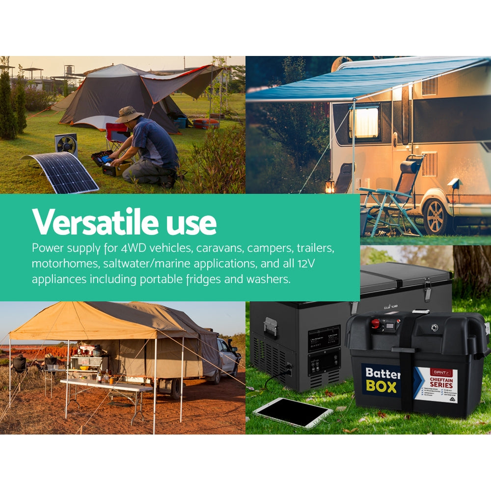 Batteries & Generators: Giantz AGM Deep Cycle Battery 12V 120Ah Box Portable Solar Caravan Camping