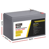 Batteries & Generators: Giantz AGM Battery 12V 15Ah Deep Cycle Box Portable Solar Caravan Camping
