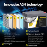 Batteries & Generators: Giantz AGM Battery 12V 15Ah Deep Cycle Box Portable Solar Caravan Camping