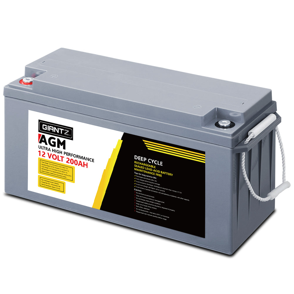 Batteries & Generators: Giantz AGM Deep Cycle Battery 12V 200Ah Box Portable Solar Caravan Camping