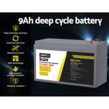 Batteries & Generators: Giantz AGM Deep Cycle Battery 12V 9Ah Box Portable Solar Caravan Camping
