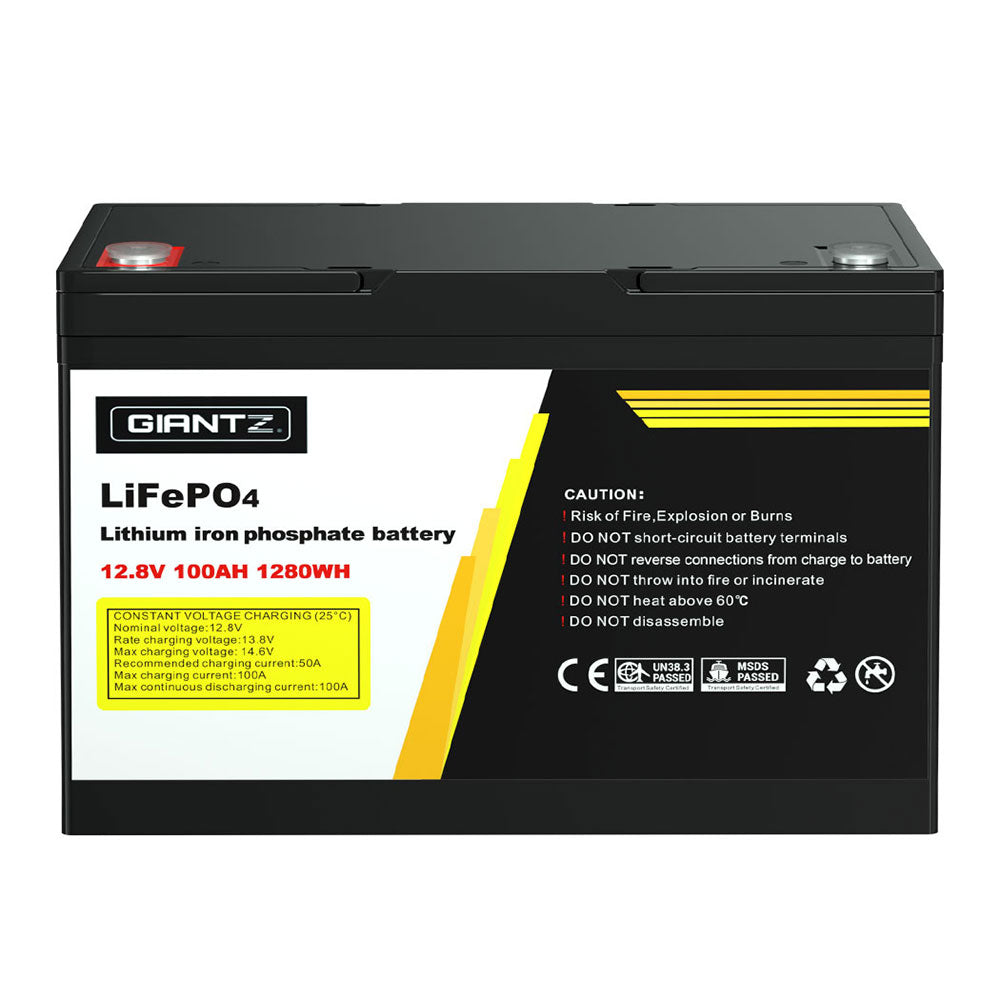 Batteries & Generators: Giantz 12V 100Ah Lithium Battery LiFePO4 Deep Cycle Box Solar Caravan Camping