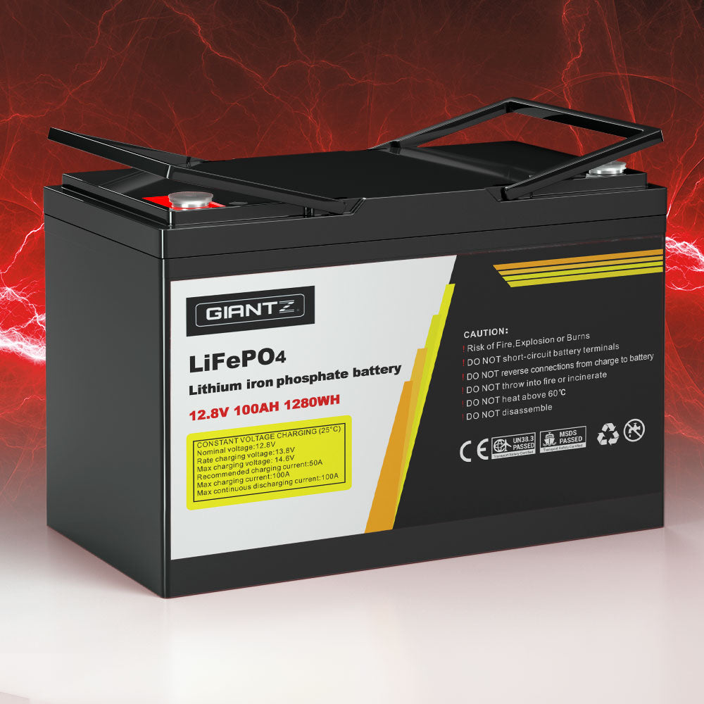 Batteries & Generators: Giantz 12V 100Ah Lithium Battery LiFePO4 Deep Cycle Box Solar Caravan Camping