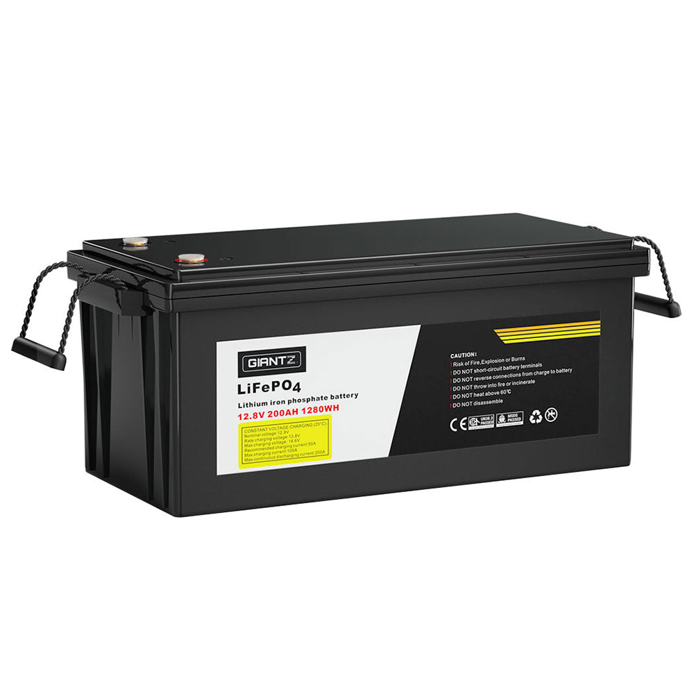Batteries & Generators: Giantz 12V 200Ah Lithium Battery LiFePO4 Deep Cycle Box Solar Caravan Camping