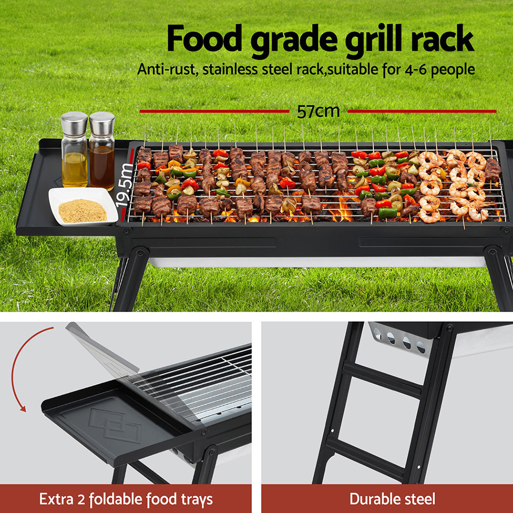Fire Pits: Grillz Charcoal BBQ Grill Smoker Portable Barbecue Outdoor Foldable Camping