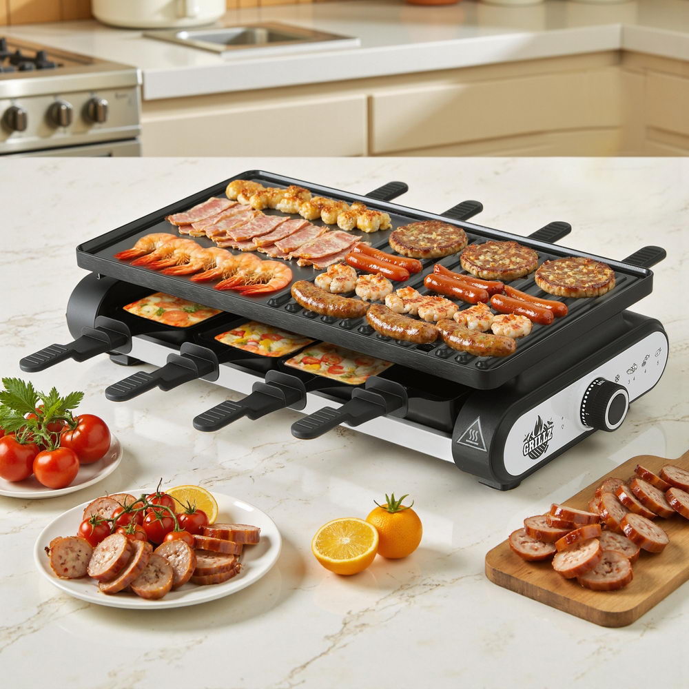BBQs & Accessories: Grillz 1400W Electric BBQ Grill w/ 7 Cooking Pans