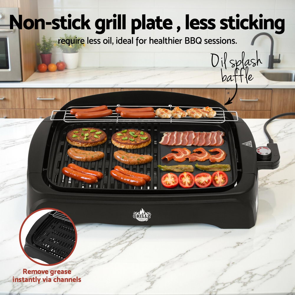 BBQs & Accessories: Grillz 1950W Electric BBQ Grill Non-stick Plate for Indoor Outdoor