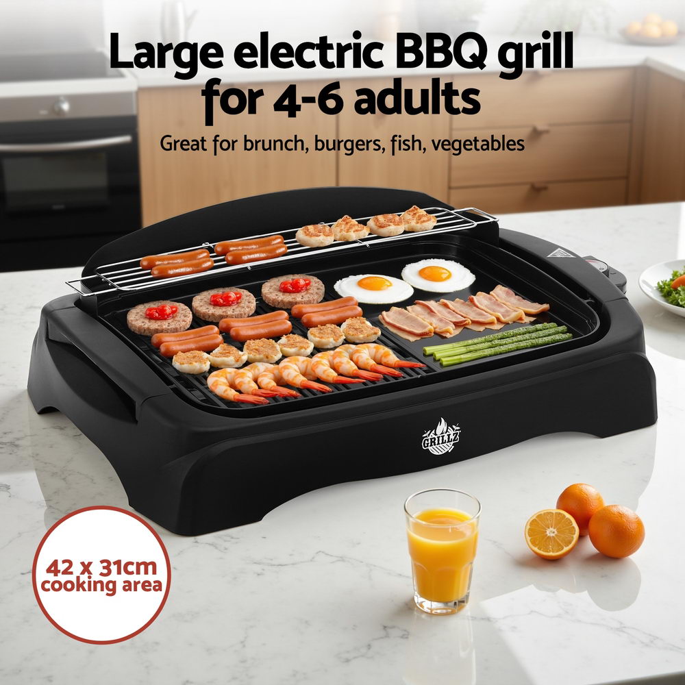 BBQs & Accessories: Grillz 1950W Electric BBQ Grill Non-stick Plate for Indoor Outdoor