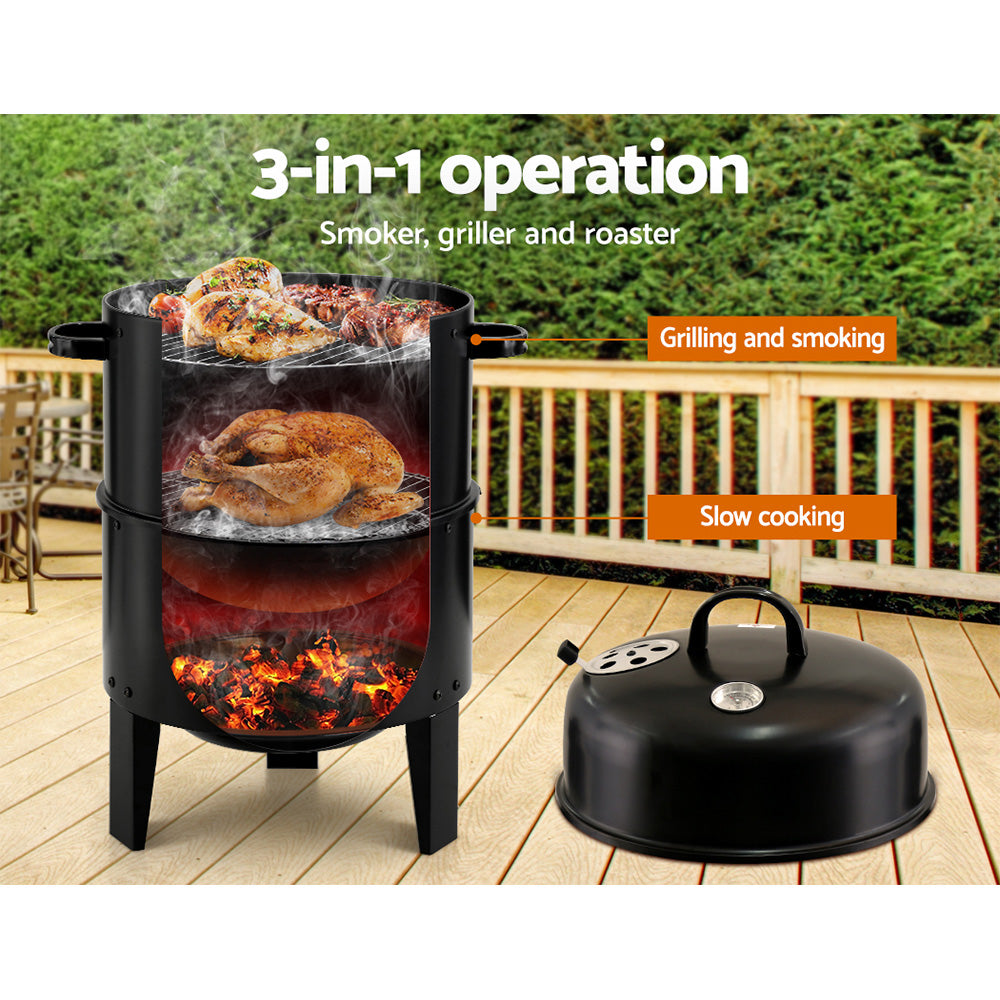 BBQ Tools: Grillz BBQ Grill 3-In-1 Charcoal Smoker