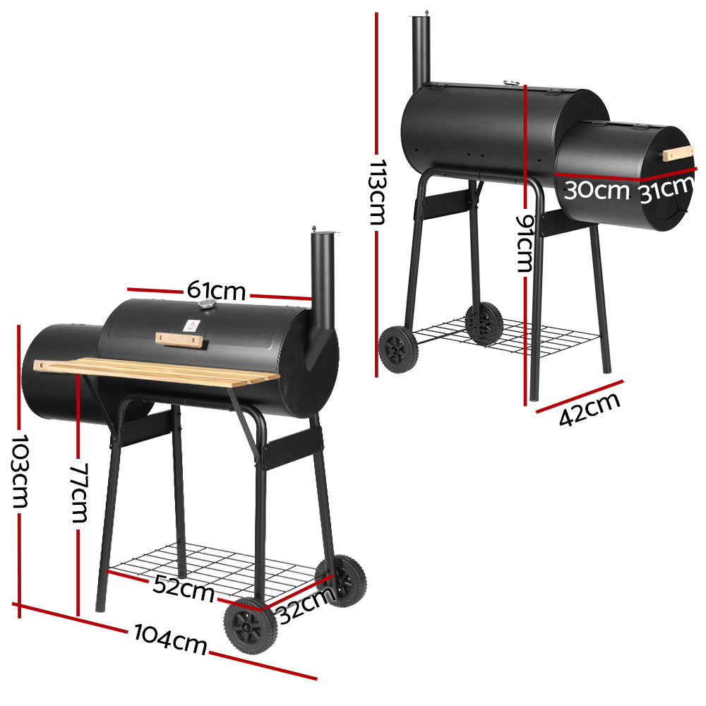 BBQ Tools: Grillz BBQ Grill 2-In-1 Offset Charcoal Smoker