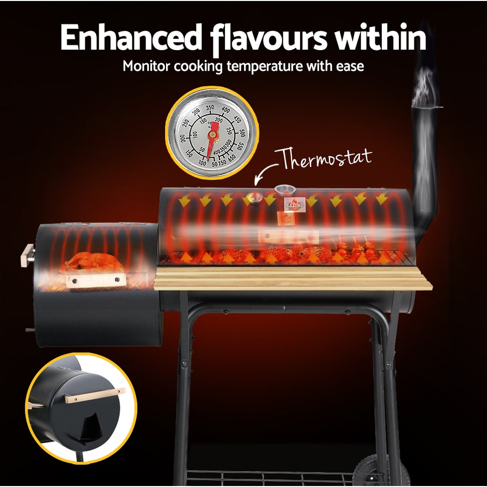 BBQ Tools: Grillz BBQ Grill 2-In-1 Offset Charcoal Smoker